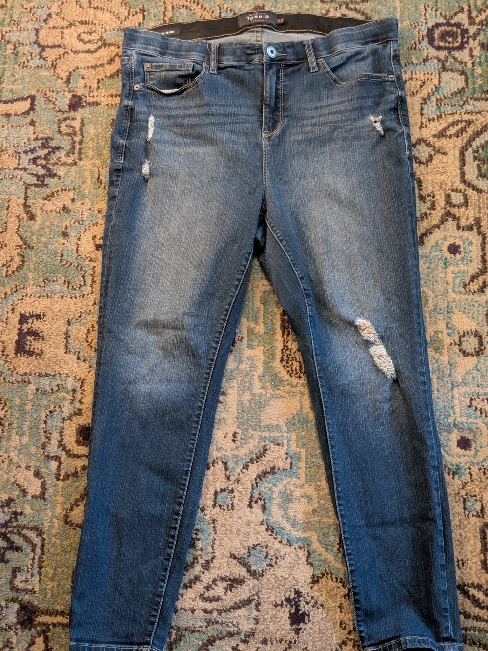 Torrid Women's Distressed Skinny Jeans - Blue